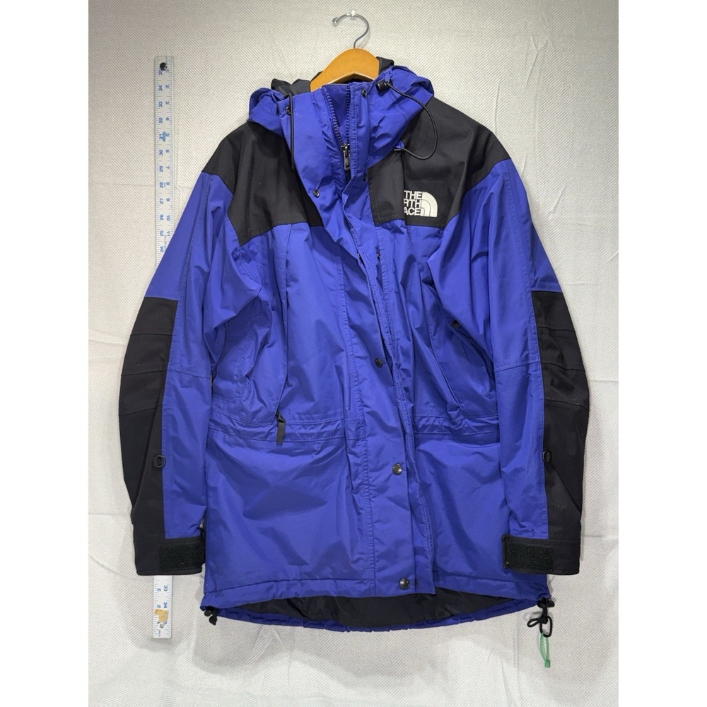Vintage North Face Women Large Mountain Jacket Blue Black Gorpcore Lined Goretex